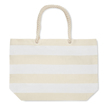 Sac de plage personnalisable en coton rayé 220 gr/m² avec corde - HEAVEN Sac de plage personnalisable en coton rayé 220 gr/m² avec corde - HEAVEN