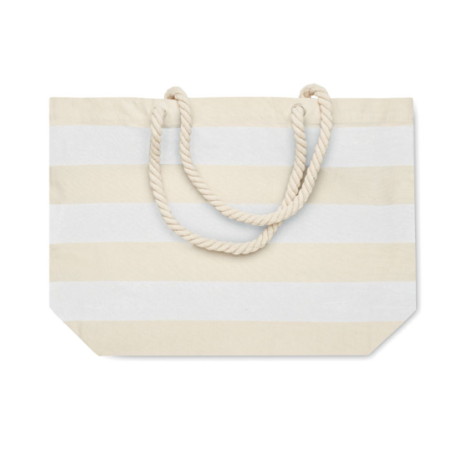 Sac de plage personnalisable en coton rayé 220 gr/m² avec corde - HEAVEN Sac de plage personnalisable en coton rayé 220 gr/m² avec corde - HEAVEN