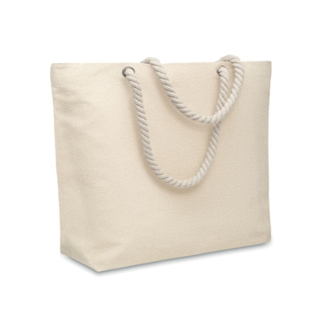 Sac de plage en coton recyclé 220gr/m² personnalisable avec anse en corde - MARE Sac de plage en coton recyclé 220gr/m² personnalisable avec anse en corde - MARE