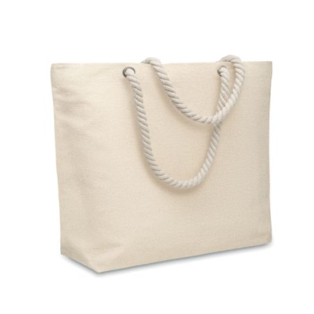 Sac de plage en coton recyclé 220gr/m² personnalisable avec anse en corde - MARE Sac de plage en coton recyclé 220gr/m² personnalisable avec anse en corde - MARE