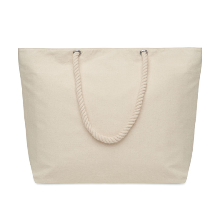 Sac de plage en coton recyclé 220gr/m² personnalisable avec anse en corde - MARE Sac de plage en coton recyclé 220gr/m² personnalisable avec anse en corde - MARE