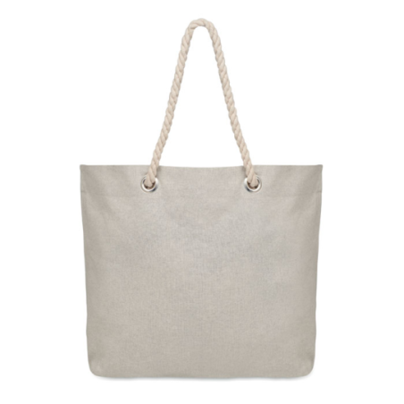 Sac de plage en coton recyclé 220gr/m² personnalisable avec anse en corde - MARE Sac de plage en coton recyclé 220gr/m² personnalisable avec anse en corde - MARE
