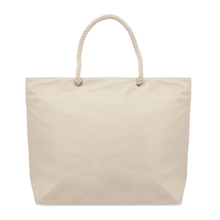 Sac de plage en coton recyclé 220gr/m² personnalisable avec anse en corde - MARE Sac de plage en coton recyclé 220gr/m² personnalisable avec anse en corde - MARE