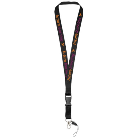 Tour de cou personnalisé avec boucle amovible, porte-téléphone Sagan Tour de cou personnalisé avec boucle amovible, porte-téléphone Sagan