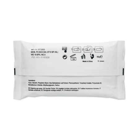 Pochette personnalisable avec 10 lingettes nettoyantes DELLEA