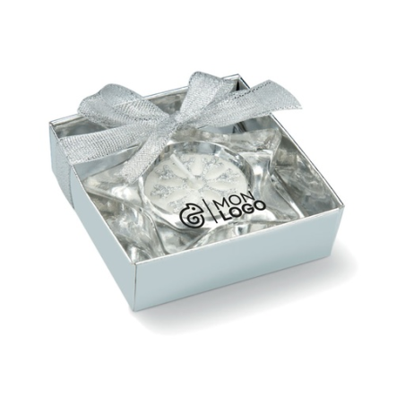 Bougeoir en forme d'étoile avec sa bougie dans son coffret personnalisable