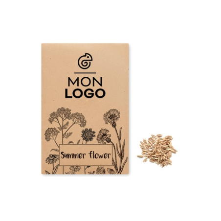 Sachet personnalisable en papier kraft avec graines de fleurs sauvage