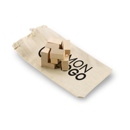 Puzzle personnalisable en bois dans un sac en coton