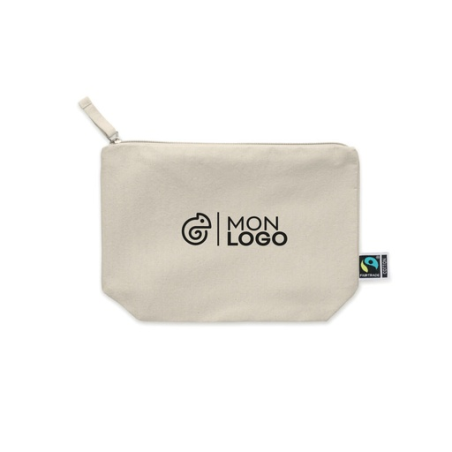Trousse de toilette personnalisable en coton issu du commerce équitable 180g/m2