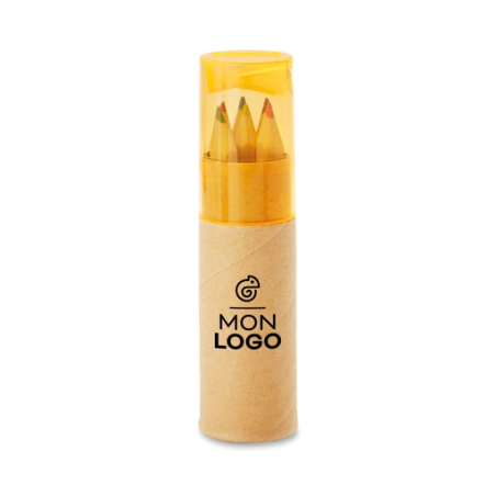 Tube personnalisable en carton avec 6 crayons de couleur
