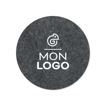Sous-verre personnalisable rond en feutre RPET FELTSTER