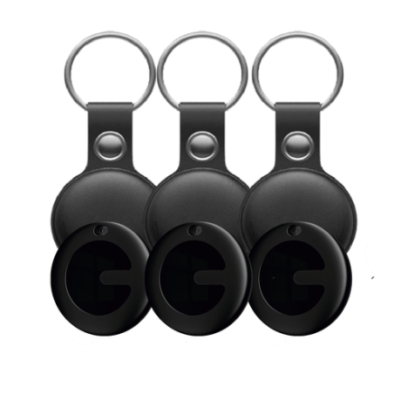 Lot de 3 trackeur d'objet Crosstag avec étui en cuir - Crossbuds
