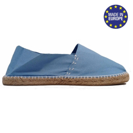 Espadrilles personnalisable en coton canevas Bleu Ciel Taille 36 au 45 - Sarga Espadrilles personnalisable en coton canevas Bleu Ciel Taille 36 au 45 - Sarga
