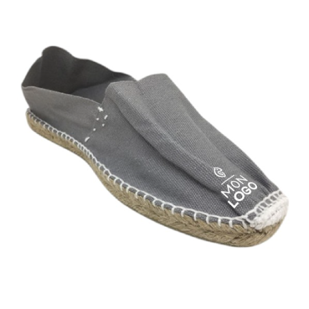 Espadrilles personnalisable en coton canevas Gris Taille 36 au 45 - Selina Espadrilles personnalisable en coton canevas Gris Taille 36 au 45 - Selina