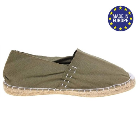 Espadrilles personnalisable en coton canevas Kaki Taille 36 au 45 - Oliva Espadrilles personnalisable en coton canevas Kaki Taille 36 au 45 - Oliva