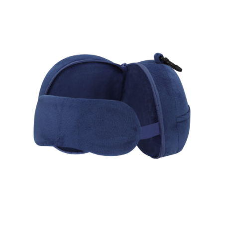 Coussin et masque de voyage publicitaire en RPET doux - Pansir Coussin et masque de voyage publicitaire en RPET doux - Pansir