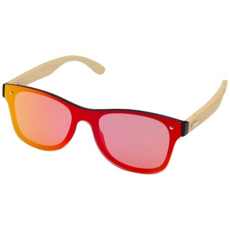 Lunettes de soleil personalisable en plastique coloré avec branches en bambou