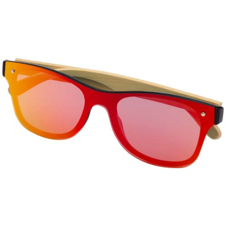 Lunettes de soleil personalisable en plastique coloré avec branches en bambou