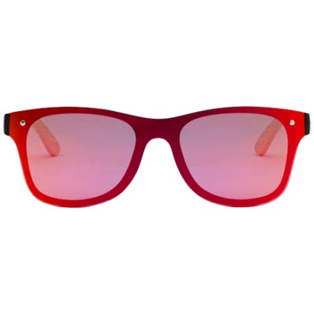 Lunettes de soleil personalisable en plastique coloré avec branches en bambou