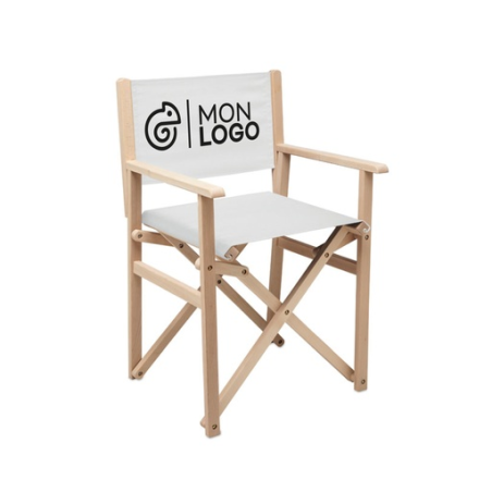 Chaise de plage publicitaire pliable en bois