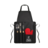 Tablier personnalisable en 600D avec ustensiles à barbecue et manique rouge