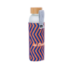 Bouteille personnalisable en verre avec bouchon en bambou et pochette en feutrine RPET imprimé en sublimation 500ml - Glena Bouteille personnalisable en verre avec bouchon en bambou et pochette en feutrine RPET imprimé en sublimation 500ml - Glena