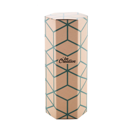 Boîte personnalisée en carton kraft format poche hexagonale avec mouchoirs en papier recyclés - Hatschi Mini Eco Boîte personnalisée en carton kraft format poche hexagonale avec mouchoirs en papier recyclés - Hatschi Mini Eco