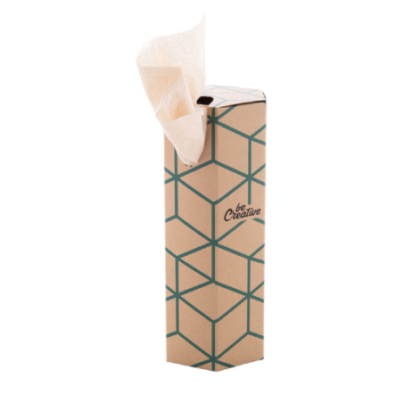 Boîte personnalisée en carton kraft format poche hexagonale avec mouchoirs en papier recyclés - Hatschi Mini Eco Boîte personnalisée en carton kraft format poche hexagonale avec mouchoirs en papier recyclés - Hatschi Mini Eco
