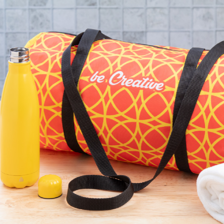 Sac de sport personnalisé en polyester RPET 600D avec impression en sublimation - Gymy Sac de sport personnalisé en polyester RPET 600D avec impression en sublimation - Gymy