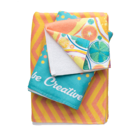 Serviette personnalisable en sublimation 100% coton et microfibre taille S 400gr/m2 - Swimy Serviette personnalisable en sublimation 100% coton et microfibre taille S 400gr/m2 - Swimy