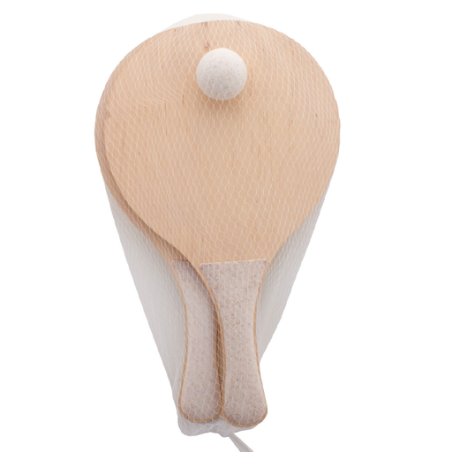 Set de raquettes de plage personnalisable en bois et plastique de paille de blé avec balle incluse - Sandplay Set de raquettes de plage personnalisable en bois et plastique de paille de blé avec balle incluse - Sandplay
