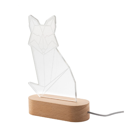 Trophée lampe personnalisable LED en acrylique avec support en bois - Woodify Trophée lampe personnalisable LED en acrylique avec support en bois - Woodify
