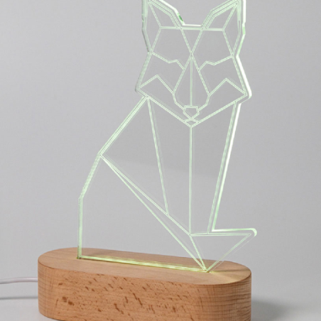 Trophée lampe personnalisable LED en acrylique avec support en bois - Woodify Trophée lampe personnalisable LED en acrylique avec support en bois - Woodify