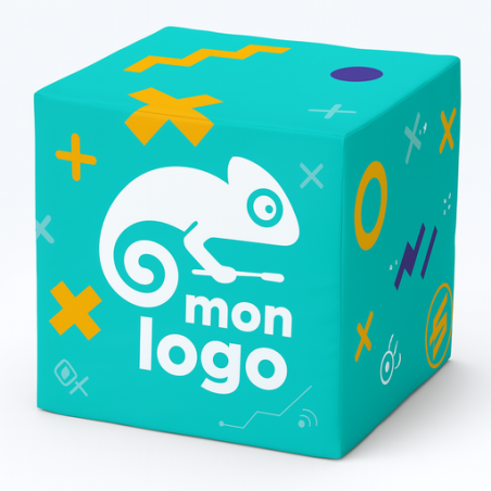 Pouf en mousse publicitaire 40 x 40 x 40 cm - Le cube - Fabrication française Pouf en mousse publicitaire 40 x 40 x 40 cm - Le cube - Fabrication française