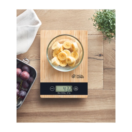 Balance de cuisine numérique personnalisable en bambou PRECISE