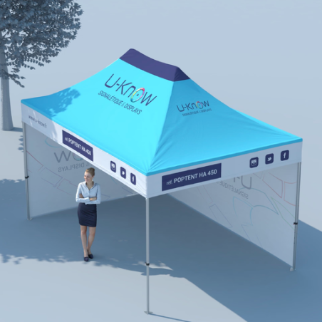 Tonnelle pliante personnalisable 4,5 x 3 m structure en aluminium - Osho Tonnelle pliante personnalisable 4,5 x 3 m structure en aluminium - Osho