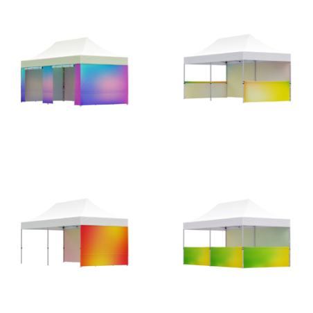 Tonnelle pliante personnalisable 4,5 x 3 m structure en aluminium - Osho Tonnelle pliante personnalisable 4,5 x 3 m structure en aluminium - Osho