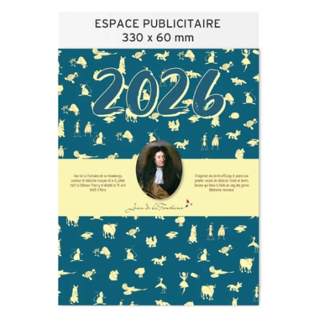 Calendrier feuillets personnalisable avec emploi du temps Jean de la fontaine Calendrier feuillets personnalisable avec emploi du temps Jean de la fontaine