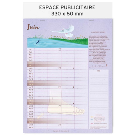 Calendrier feuillets personnalisable avec emploi du temps Jean de la fontaine Calendrier feuillets personnalisable avec emploi du temps Jean de la fontaine