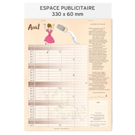 Calendrier feuillets personnalisable avec emploi du temps Jean de la fontaine Calendrier feuillets personnalisable avec emploi du temps Jean de la fontaine