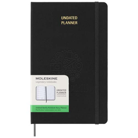 Agenda Moleskine personnalisable hebdomadaire non daté à couverture rigide - Taille L Agenda Moleskine personnalisable hebdomadaire non daté à couverture rigide - Taille L
