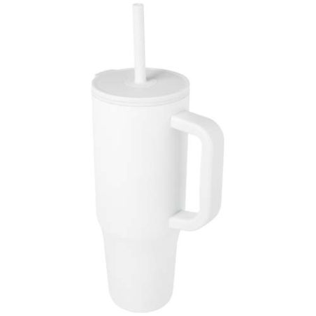 Grand gobelet isotherme personnalisable Brady 900 ml certifié RCS avec paille en silicone Grand gobelet isotherme personnalisable Brady 900 ml certifié RCS avec paille en silicone