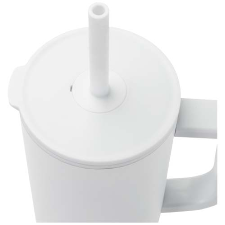 Grand gobelet isotherme personnalisable Brady 900 ml certifié RCS avec paille en silicone Grand gobelet isotherme personnalisable Brady 900 ml certifié RCS avec paille en silicone