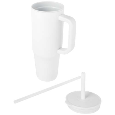 Grand gobelet isotherme personnalisable Brady 900 ml certifié RCS avec paille en silicone Grand gobelet isotherme personnalisable Brady 900 ml certifié RCS avec paille en silicone