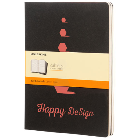 Cahier Moleskine personnalisable (25 x 19cm) - 120 pages lignées dont 16 détachables