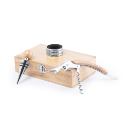 Coffret sommelier personnalisable en bambou 3 pièces Nitol