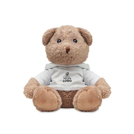 Peluche ourson personnalisable avec pull à capuche en PET
