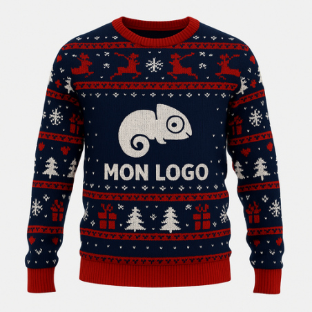 Pull de noël tricoté sur mesure jusqu'à 5 couleurs - Adulte et Enfant - XS à 4XL