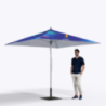 Parasol personnalisable carré 3 x 3m en aluminium
