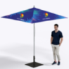 Parasol personnalisable carré 2,5x2,5m en aluminium